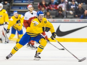 Sweden's William Nylander against Denmark in third period action during the IIHF World Junior Championship at the Air Canada Centre in Toronto on December 27, 2014. (Ernest Doroszuk/Toronto Sun/QMI Agency)