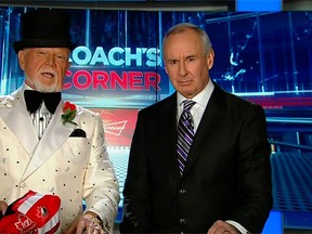 Don was sporting a top hat and polka dot blazer in this week's edition of Coach's Corner. (YouTube screengrab)