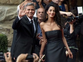 George Clooney with wife Amal Alamuddin. (WENN.COM)