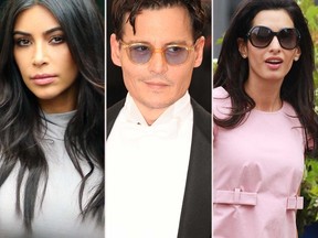 Kim Kardashian, Johnny Depp and Amal Alamuddin (WENN.COM)