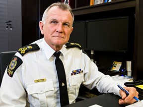 Edmonton Police Chief Rod Knecht poses for a photo in his office in Edmonton, Alta., on Thursday, Dec. 11, 2014. Codie McLachlan/Edmonton Sun