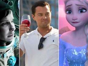 Alfonso Cuaron's space epic "Gravity," left, Martin Scorsese's "The Wolf of Wall Street," middle, and, Disney's "Frozen" were among the top five most-pirated movies  worldwide.