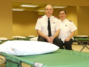 Gino Donato/The Sudbury Star
In this file photo are Major Robert Russell and his wife, Major Shari Russell, corps officer for Sudbury and territorial aboriginal liaison, in the Out of The Cold emergency shelter at 200 Larch St.