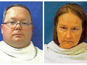 Eric Williams (L) and his wife Kim Williams are shown in booking photos released by the Kaufman County Sheriff's Office.   REUTERS/Kaufman County Sheriff's Office/Handout