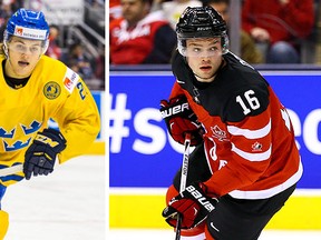 Sweden's William Nylander (left) and Canada's Max Domi have been two of the most eye-catching players in the 2015 World Junior Championship. (QMI Agency photos)