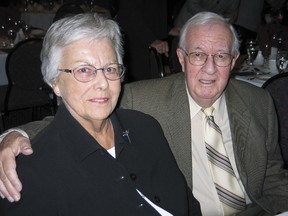 Frances Watson, pictured with her husband, Bev, was remembered yesterday as a  great teacher and a fine baker by a host of former students who attended the gathering. Ottawa Sun files