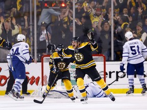 Now that they are in the midst of another losing skid and playing in Boston, it’s hard not to relive the Maple Leafs’ meltdown against the Bruins in Game 7 of their 2013 playoff series. (Getty Images/AFP)