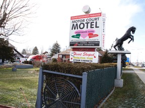 The Motor Court Motel boasts heart-shaped tubs, but a fire Monday in a different unit of the motel revealed some of the guests are vulnerable people living there semi-permanently because it?s the only affordable housing they can find in London. (DEREK RUTTAN/ The London Free Press)