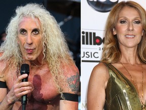 Dee Snider, left, and Celine Dion. (WENN.COM)