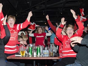 Over forty Jayna Hefford supporters gathered at Jakk Tuesdays Sports Bar in Kingston, Ont. on Thursday afternoon to watch the nail bitting gold medal win of Team Canada's women's hockey team against the United States at the Winter Olympics in Sochi, Russia.