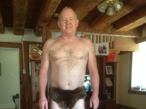 Perth guy SpeedoSteve ran the polar dip in Ottawa for years. Now lives in Perth and helped start one there, too. Both benefit charity. He’s gonna do both dips on Jan.1, the Ottawa one for the final time. Speedo for this year and it is made of real beaver with the tail out of moose hide. SUBMITTED PHOTO