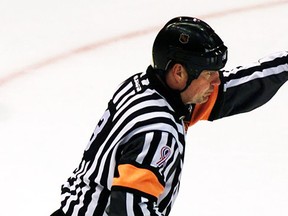 NHL referee Mike Leggo left Friday's game between the Tampa Bay Lightning and Pittsburgh Penguins after becoming sick on the ice. (Reuters file photo)