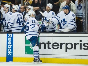 James Reimer (right) will likely get the start as the Leafs visit the Winnipeg Jets.