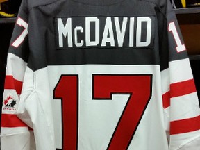 An image posted to EBay shows a "game worn" Connor McDavid that's being auctioned for more than $17,000 online.