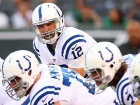 Quarterback Andrew Luck is making his third consecutive playoff appearance with the Colts. (AFP/PHOTO)