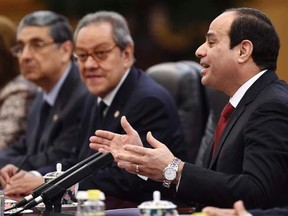 Egypt's President Abdel Fattah al-Sisi in the Great Hall of the People in Beijing December 23, 2014.   REUTERS/Greg Baker/Pool