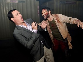 Executive producer David Alpert poses at the after party for the premiere screening of AMC Networks' "The Walking Dead" Season 5 at the Universal Studios Backlot on October 2, 2014 in Universal City, Calif.  (Kevin Winter/Getty Images/AFP)