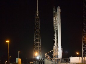 The Falcon 9 rocket to be launched by SpaceX on a cargo re-supply service mission to the International Space Station sits on launch pad 40 at Cape Canaveral Air Force Station  in Cape Canaveral, Florida January 5, 2015.  (REUTERS/Scott Audette)