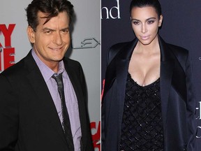 Charlie Sheen and Kim Kardashian. (WENN.COM)
