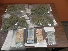 RCMP seized a kilogram of marijuana and $15,000 cash in a drug bust late in 2014.