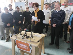 Theresa Oswald was on the campaign trail today. She talked about job creation and poverty reduction through community development. (Chris Procaylo/Winnipeg Sun photo)