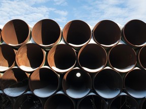 A depot used to store pipes for Transcanada Corp's planned Keystone XL oil pipeline is seen in Gascoyne, North Dakota November 14, 2014. (REUTERS/Andrew Cullen)