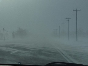 Instagram user bathsaltzombiee snapped this pic of blowing snow on Hwy. 9 Thursday, Jan. 8, 2015.