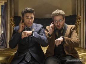 James Franco, left, and Canadian Seth Rogan star in The Interview, which opens Friday at The Screening Room. (MoviestillsDB.com)