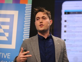 Sam Olstein speaks onstage at the Native Ad Forum5 panel during AWXI on Sept. 30, 2014 in New York City. (Andrew Toth/Getty Images for AWXI/AFP)