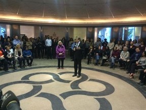 Mayor John Tory takes questions from city staff on Friday, Jan. 9, 2015. (DON PEAT/Toronto Sun)