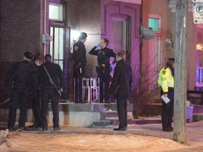 Hamilton Police investigate the city's first homicide of the year after a home invasion and deadly shooting. (ANDREW COLLINS/Special to the Toronto Sun)