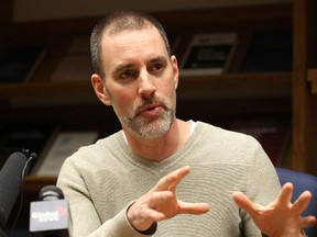 Dr. Michael Routledge, the chief provincial public health officer, updates media on the seasonal influenza outbreak at the Manitoba Health office on Carlton Street in Winnipeg, Man., on Fri., Jan. 9, 2015.