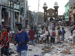Downtown Port-au-Prince, two days after it was hit by the Jan. 12, 2010 earthquake. (AFP)