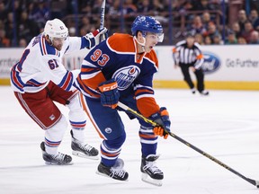 Edmonton centre Ryan Nugent-Hopkins skates against the  New York   Rangers at Rexall Place in Edmonton on Sunday, Dec. 14, 2014. Ian Kucerak/Edmonton Sun/ QMI Agency