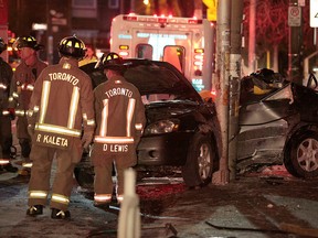 A motorist died in a single car crash in the Broadview Ave.-Gerrard St. area. (JOHN HANLEY PHOTO)