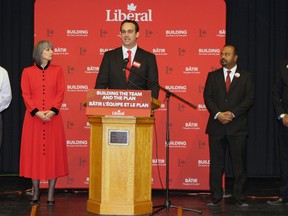 Mark Gerretsen wins Liberal candidacy for the next election Saturday night. From left, Bryon McConnell,  Leanne Wight, Gerretsen, Bittu George, and Rahime Juma. Gerretsen will replace MP Ted Hsu. (Supplied Photo)