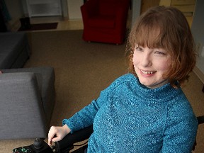 Danielle Otto is seen in Winnipeg, Man. Sunday January 11, 2015. Otto is trying to raise $30,000 for a wheelchair that will work better for her in the winter. (Brian Donogh/Winnipeg Sun/QMI Agency)