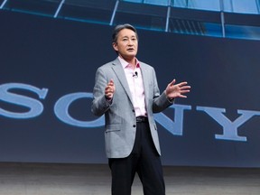 President and CEO of Sony Corporation Kazuo Hirai speaks at a Sony news conference during the 2015 International Consumer Electronics Show (CES) in Las Vegas,  in this Jan. 5, 2015 file photo. REUTERS/STEVE MARCUS