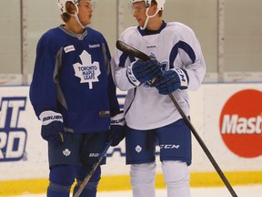Maple Leafs assistant GM Kyle Dubas says that neither William Nylander (left) nor Connor Brown (right) will be pushed to make an early debut with the NHL team. (JACK BOLAND/Toronto Sun files)