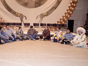 The new chief and council at their inauguration on Monday, Jan. 12. John Stoesser photo.