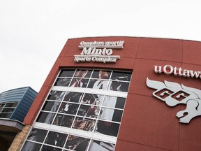Hockey players with the University of Ottawa have launched a $6 million lawsuit against the school on Tuesday, Jan. 14, 2015. (Errol McGihon/QMI Agency)