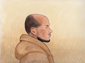 RCMP arrested and charged  Suliman Mohamed, 21, with terror related charges Monday, Jan. 12, 2015. He is charged with participating in the activity of a terrorist group and conspiracy to participate in a terrorist activity.
Courtroom sketch LAURIE FOSTER/MacLEOD/OTTAWA SUN/QMI AGENCY