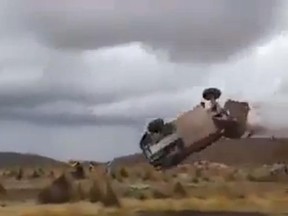 Calgary racer Matt Campbell survived a crash at the Dakar Rally in South America on Saturday. (YouTube)