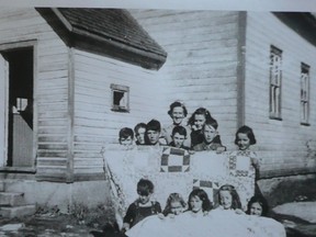 Zealand Public School, S.S. #3 in Oso Township (now Central Frontenac Township) in the 1930s. The school was located about seven miles from the village of Sharbot Lake on Zealand Road.