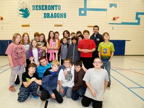The Grade 5/6 class of Jason Lloyd at Deseronto Public School have started a challenge to get other youth involved in physical activity. The class is seen here at the school, Jan. 14, 2014. 
Emily Mountney-Lessard/The Intelligencer