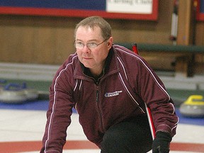 Jerry Meyskens at 2010 Farmer's Bonspiel held in Wallaceburg at Sydenham Community Curling Club.