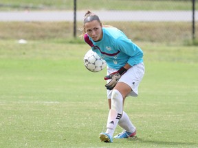 A group of Edmonton soccer players, including Lindsay Kitson (pictured), has helped Cumberland University go from obscurity to the No.1 ranked team in the NAIA.
