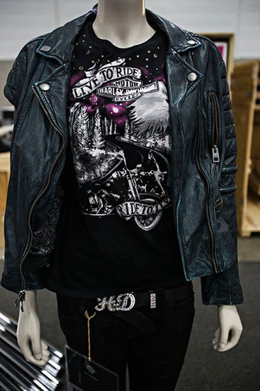 Harley Davidson apparel is seen on a mannequin during set up for the 2015 Motorcycle and ATV Show Edmonton in Edmonton, Alta., on Wednesday, Jan. 14, 2015. Codie McLachlan/Edmonton Sun/QMI Agency
