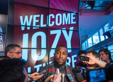 Jozy Altidore - signed by Toronto FC - after a press conference at the Air Canada Centre in Toronto, Ont. on Friday January 16, 2015. Ernest Doroszuk/Toronto Sun/QMI Agency