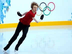 Canadian figure skater Kevin Reynolds practises at the 2014 Sochi Winter Olympics in February. Reynolds will be competing in the senior men's event at the Canadian championships in Kingston next week. (Lucy Nicholson/Reuters)
